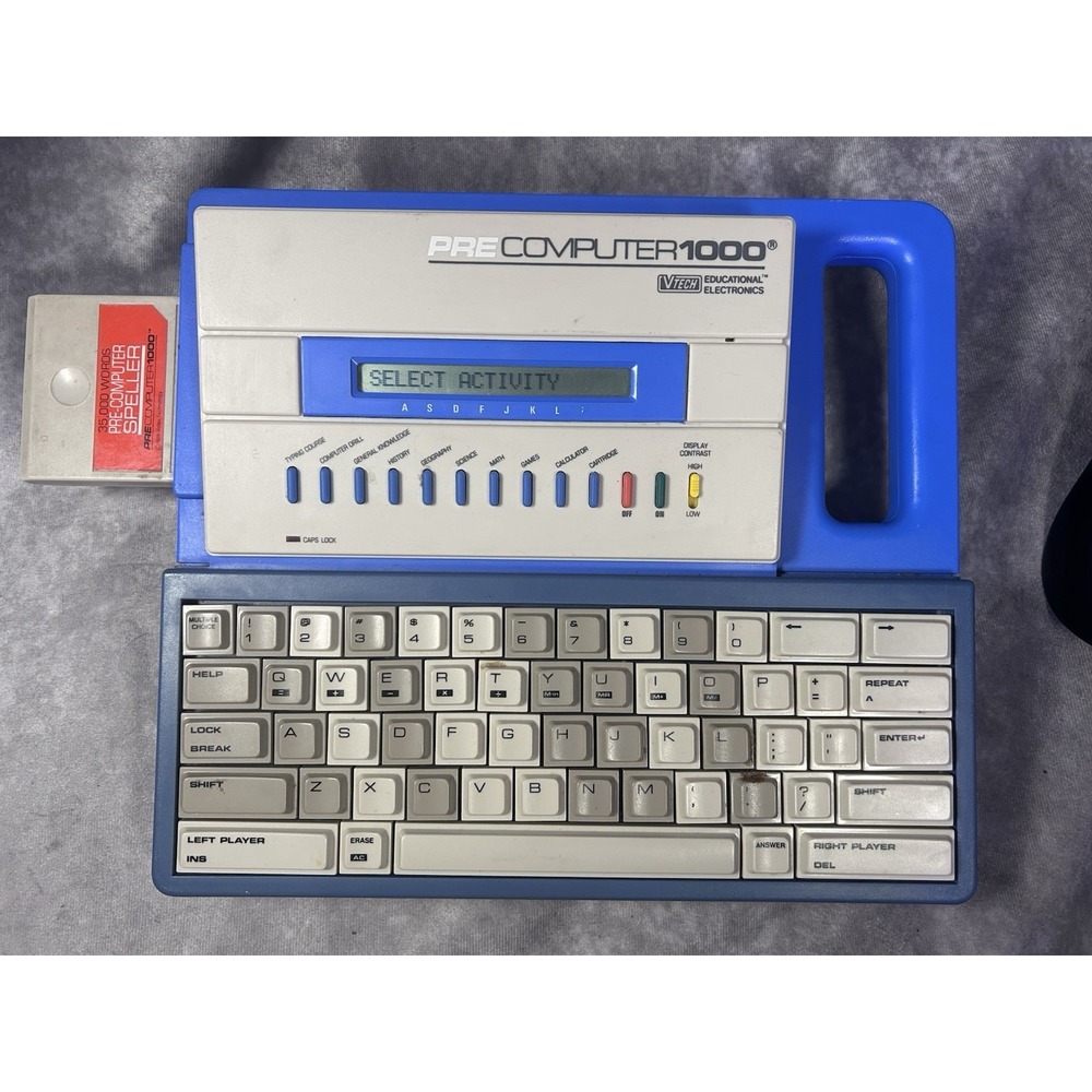 VTech PreComputer 1000 Vintage Learning Computer w/ Speller Cartridge Tested
